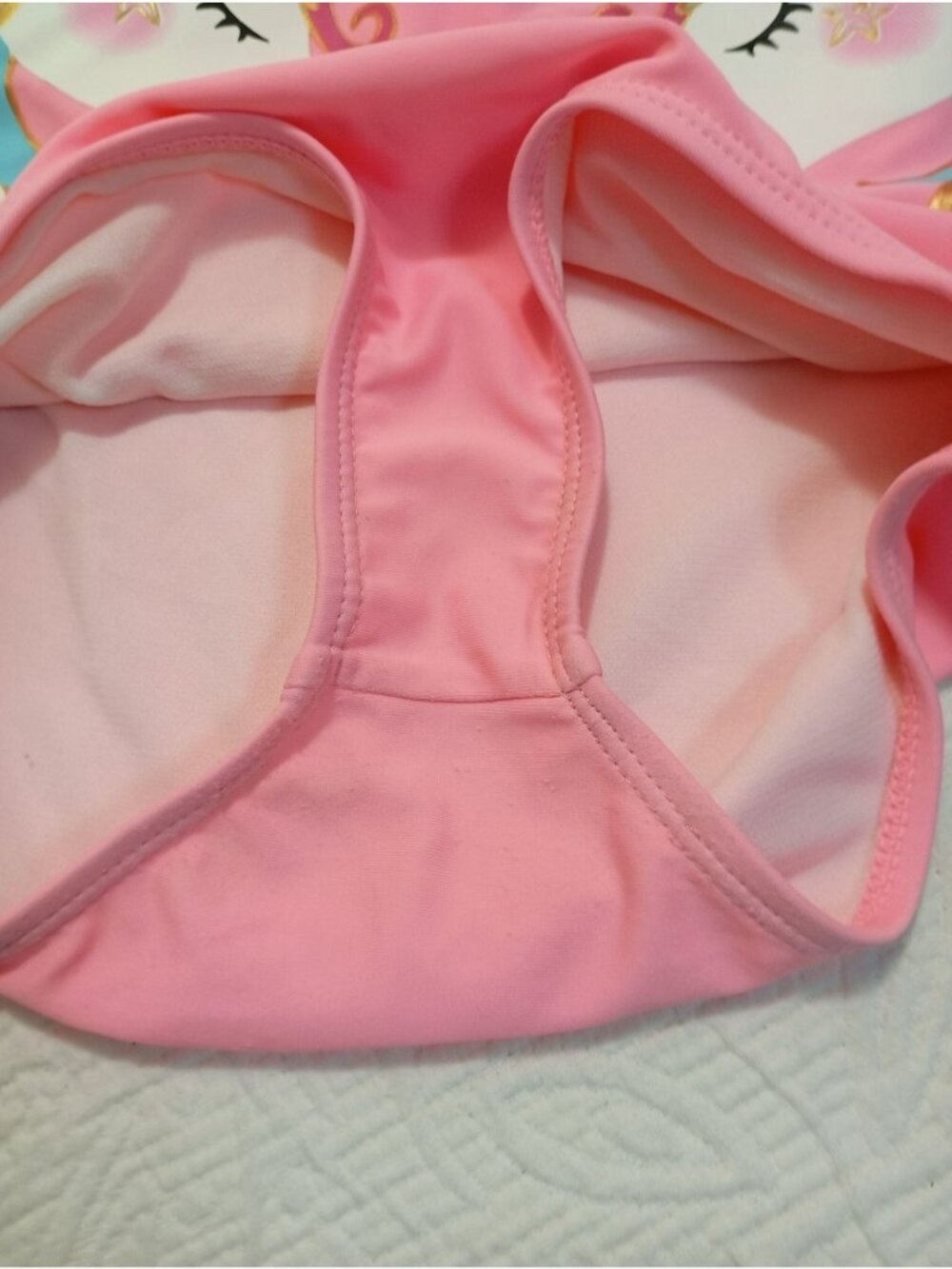 Betsey Johnson Girls Unicorn Ruffle One-Piece Swimsuit Pink Size 6X - Picture 4 of 6